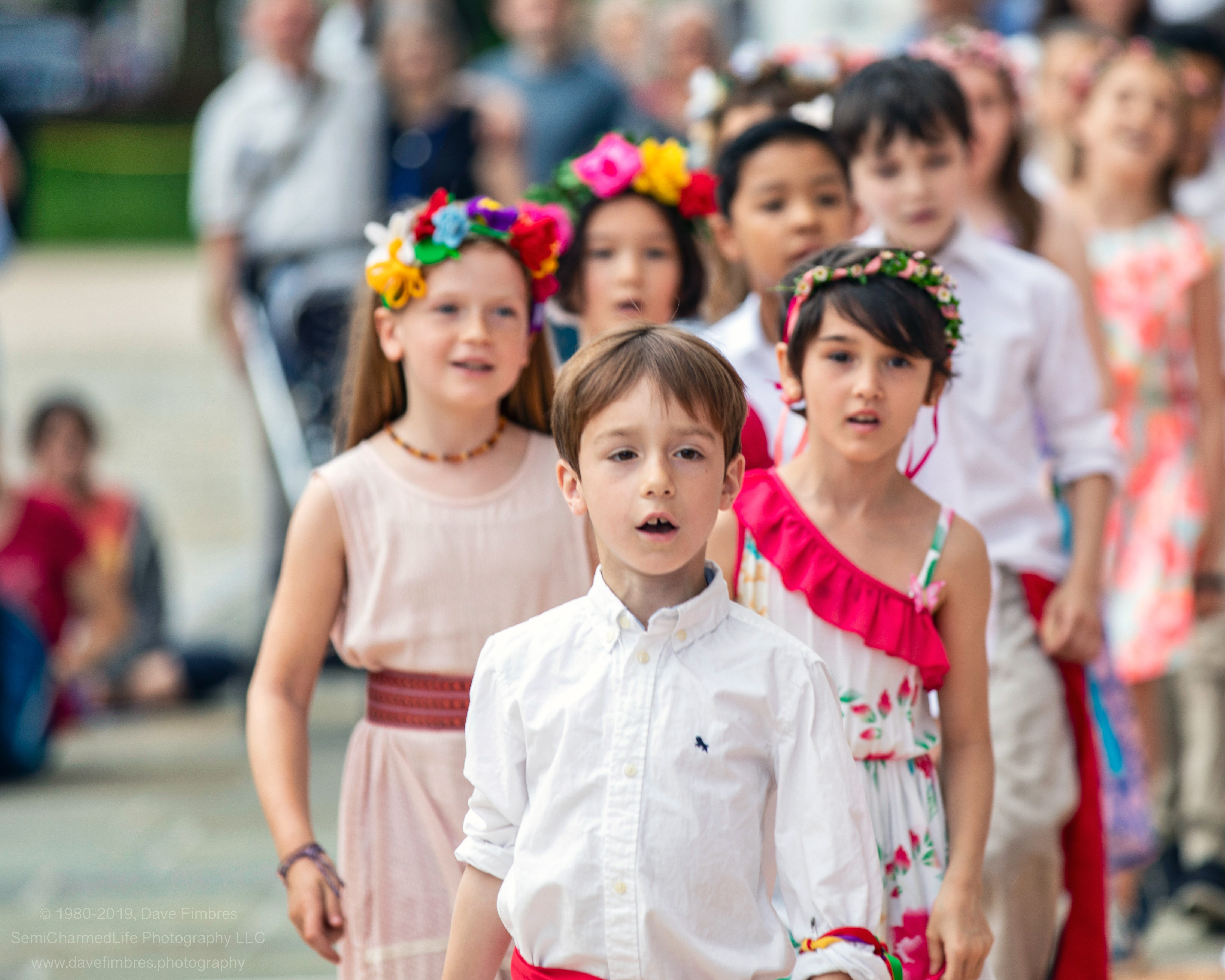 Kieran Lewis in the Children's Chorus of the 2019 May Revels at Washington National Cathedral.